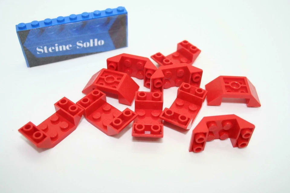 Lego (c) 10x Rumpf Schrägstein - inverted - 2x4 - rot - 4871- slope 45 red - Bild 1 von 1