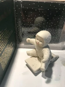 1988 RETIRED Department 56 Snowbabies Give Me a Push 7955-3 in Green Box - Bild 1 von 7