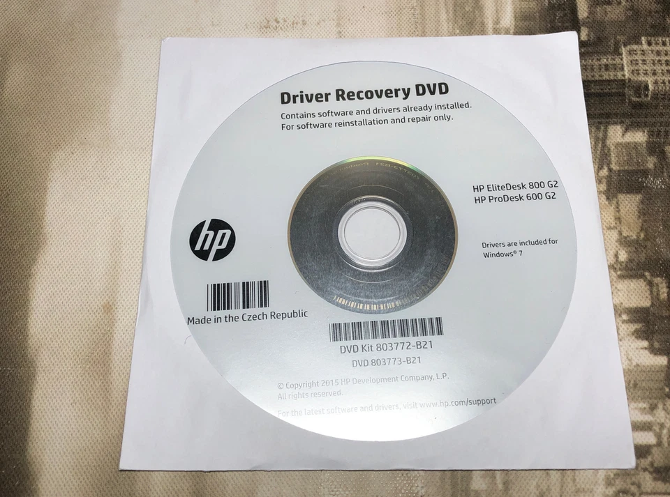 Hp Driver Recovery DVD Hp EliteDesk 700_800 G1 Hp ProDesk 600 G1 Windows 7 64bit - Image 1 of 1