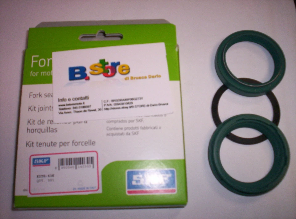 KIT PARAOLIO PARAPOLVERE FORCELLA SKF KAYABA 43mm YAMAHA YZF XJR R1 R6 1200 1300 - Imagen 1 de 1