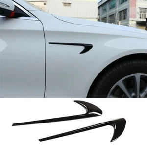 2×Black ABS Side Fender Air Vent Panel Trim Fit for Benz C E GLC Class W205 W213 - Picture 1 of 12