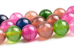 7-8MM Rainbow Jade Beads Grade AAA Round Gemstone Loose Beads - Foto 1 di 4