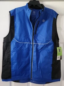 Gold's Gym Workout Apparel Reflective Vest L/XL 42-48 Black/Blue Cycling Zip NEW - Picture 1 of 6