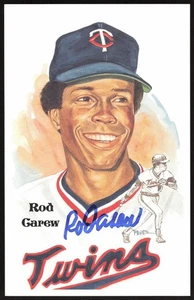 Rod Carew Autographed Perez Steele Art HOF Postcard #207 JSA Authentic - Picture 1 of 3