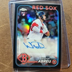 2024 Topps Chrome Update Auto Wilyer Abreu Rookie Black Refractor 01/10 Buchstütze - Bild 1 von 3