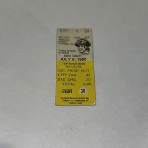 Pittsburgh Pirates 7.6.1980 Game Ticket Dave Parker Home Run HR - Bild 1 von 2