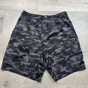 Lululemon Pace Breaker ungefütterte Herrenshorts schwarz/grau Tarnmuster 7" Small - Bild 1 von 12