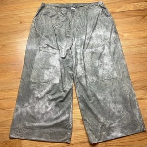 Alembika Womens Wide Leg Pants Crop Pull On Pockets Green Lagenlook Tie Dye Sz 6 - Picture 1 of 8
