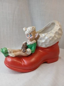 De colección Pixie En Bota Kitschy Mcm Elfo Maceta O Soporte Decoración Navidad - Imagen 1 de 12