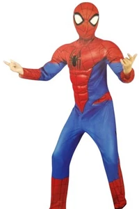 Marvel Boys M (8) Spider-Man Padded Jumpsuit and Fabric Mask Halloween Costume - Picture 1 of 9