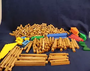 Lincoln Logs Mixed Lot of 300+ Pieces Windows Roofs - Picture 1 of 6
