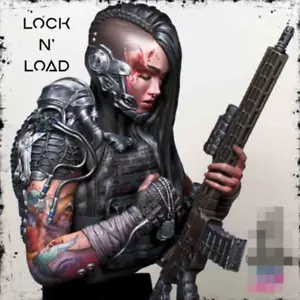 1:9 BUST Female Soldier Cyborg Rifle Resin Figure Model Kit Unassembled No Paint - Picture 1 of 6