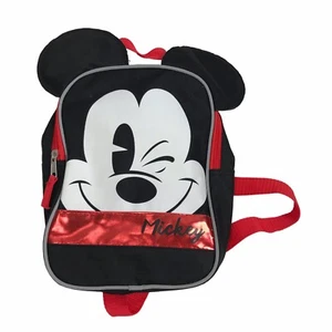 Winking MICKEY MOUSE Mini Backpack Red Black - Picture 1 of 7