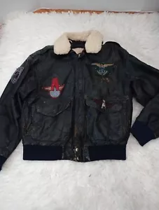 Alamo Men's BLK Leather Motorcycle Jacket Size Small - Picture 1 of 23