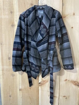 Charlotte Russe Jacket Woman’s Fleece Large Aztec Gray Flannel — 第 1/4 张图片
