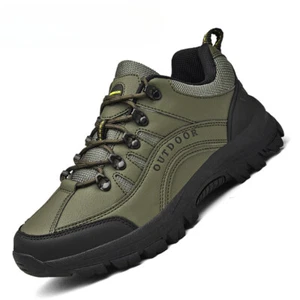 Men's Climbing Hiking Shoes Leather Casual Outdoor Non-slip Trekking Flat Shoes - Picture 1 of 29