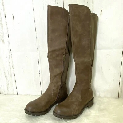 Wanted Women's 7.5M Dunlap Riding Boots Taupe #761866 Faux Leather Textile NEW - Image 1 of 4