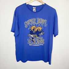 Junk Food Tees Blue Distressed Super Bowl XLV Los Angeles Rams T-Shirt