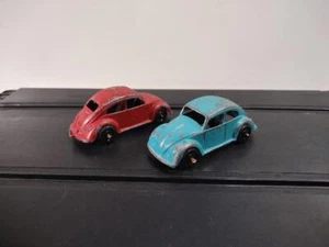 TWO Midgetoy 3” Volkswagen Beetle with Trailer Hitch 3” Good Restoration Pieces, - Picture 1 of 8