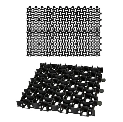 BIGDEAN 6x Rasengitter 50x50cm schwarz Kies Waben Rasen Steine Paddock Platten Matten