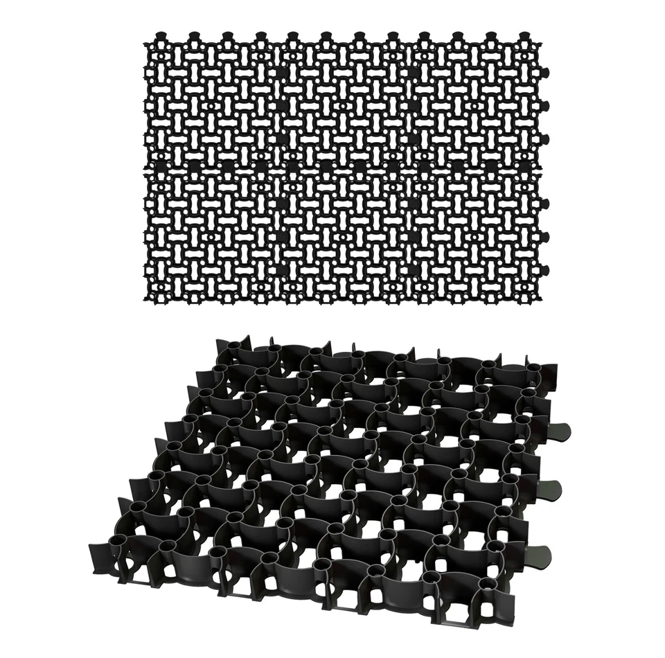 6x Rasengitter 50x50cm schwarz Kies Waben Rasen Steine Paddock Platten Matten - Bild 1 von 4