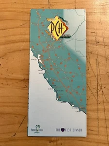 DISNEY HOTEL PACIFIC DISNEYLAND DISNEY'S PCH GRILL 8 FOLD CALIFORNIA MAP DINER - Picture 1 of 4
