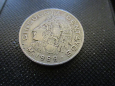 Moeda 1968 -CINCUENTA CENTAVOS México - Imagem 1 de 2