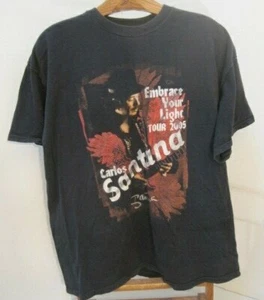 CARLOS SANTANA Embrace your light 2005 tour Mens 2XL Black 2 Sided T-SHIRT - Picture 1 of 6