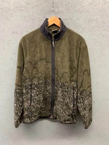 Woolrich Men’s Jacket Medium Green Fleece Full Zip Horse Graphic Western Outdoor - Picture 1 of 9
