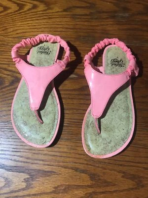 Faded Glory Girls Ruffle Toe Sandals Shoes Pink Size 1  - Image 1 of 4