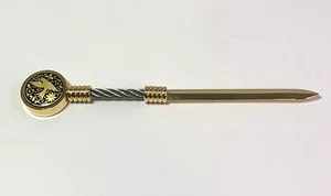 Anframa Toledo Spain Letter Opener 24 Ct Damascene Hand Tooled Design Over Steel - Picture 1 of 4