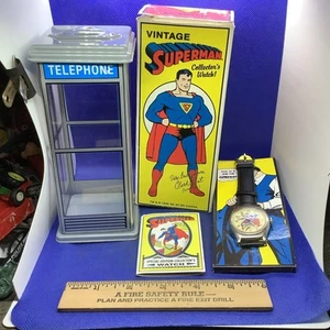 Rare 1993 VINTAGE SUPERMAN WATCH NEVER WORN IN BOX COLLECTABLE FOSSIL - Picture 1 of 10