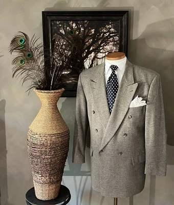 Blazer Hugo Boss Zeus/Akropolis Taupe/Lana Tostada Lana Doble Pecho Foto 1 de 4