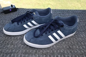 Adidas Shoes Womens Courtset Size 7 AW4212 Blue Suede Casual Lace Up Low Top - Picture 1 of 13