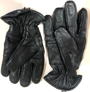 Vintage Thinsulate Leather Gloves Womens Size L Black Fleece Lined New - Picture 1 of 2
