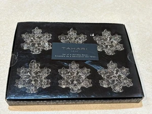 TAHARI HOME Snowflake Christmas Holiday Ornaments Set Of 6 Acrylic Ornaments New - Picture 1 of 4