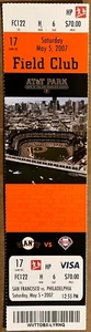 BARRY BONDS HOMERUN #744 MAY 5, 2007 TICKET - Picture 1 of 2