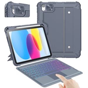 Nillkin iPad 11th 10th Gen Keyboard Case Gray Trackpad Backlit Rugged Detachable - Afbeelding 1 van 2