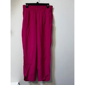 A New Day Women's Elastic Waist Wide Leg Pants Fuchsia Pink Size Medium - Picture 1 of 9