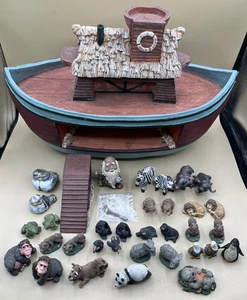 VINTAGE PETE APSIT S.S. HOLY HERD NOAH'S ARK SET W/ 33 FIGURES, RAMP (MVP033868) - Picture 1 of 8