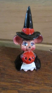 JOSEP ORIGINALS Vintage HALLOWEEN Ceramic WITCH MOUSE Figure - 1970's - Picture 1 of 3