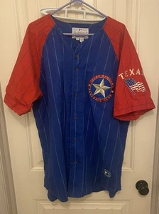 Vintage 1990s Texas Rangers Jersey Striped Mirage Size XXL - Picture 1 of 6