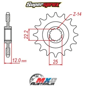 Supersprox Front Sprocket 14T for Gas Gas EC450 FSR 2007-2009 >520 - Picture 1 of 1