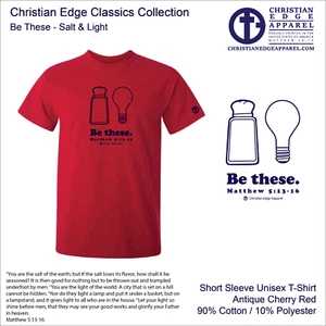 T-shirt CEA Jesus Christ, luce di sale, abbigliamento Christian Edge Know Him NUOVO Love - Foto 1 di 6