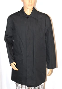 STRUCTURE MID LENGTH MENS BLACK RAIN COAT SIZE MEDIUM BUTTON CLOSURE FLAP POCKET - Picture 1 of 7