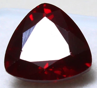 Natural 4.10 Ct Mogok Deep Blood Red Ruby Certified 9x9 mm Trillion Gemstone - Image 1 of 4