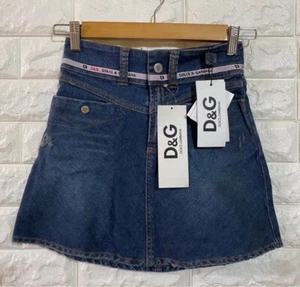Dolce & Gabbana D&G Logo Denim Skirt Women Size 36 Damage Processing New - Picture 1 of 6
