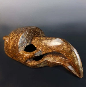 FINE EARLY 20th. CENTURY CHOKWE HAND CARVED WOODEN BIRD MASK - Picture 1 of 10