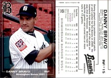 Danny Bravo 2001 Grandstand Birmingham Barons #15 Card *AutographDen*