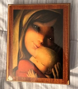 Vtg Original Deichert Holy Mother & Child Switzerland Wooden Music Box Christmas - Picture 1 of 8
